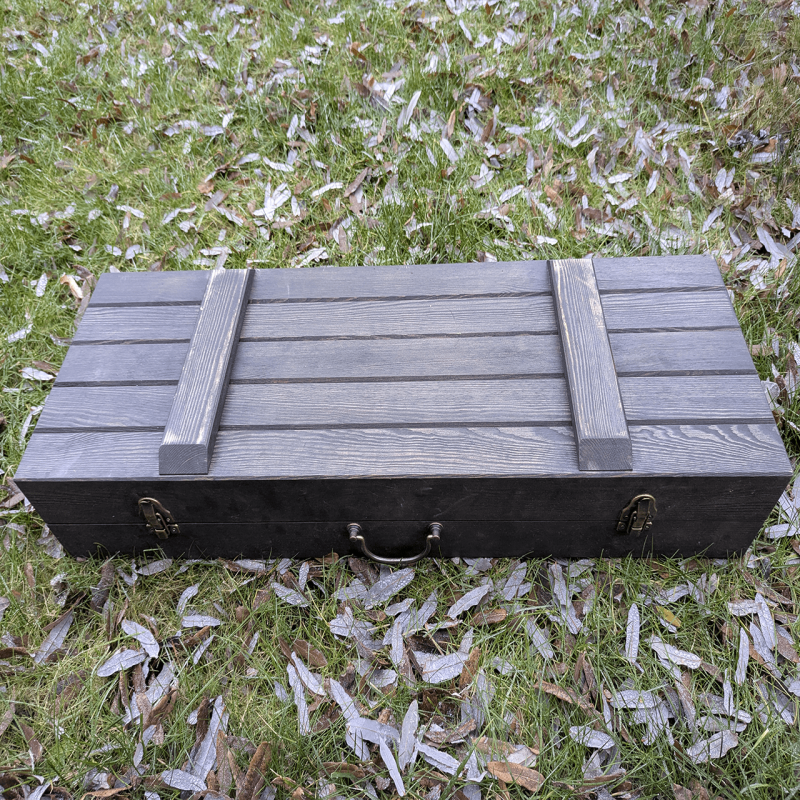 Набір шампурів 'Чорний Лис' на 10 персон у кейсі з натурального дерева (22 предмета)