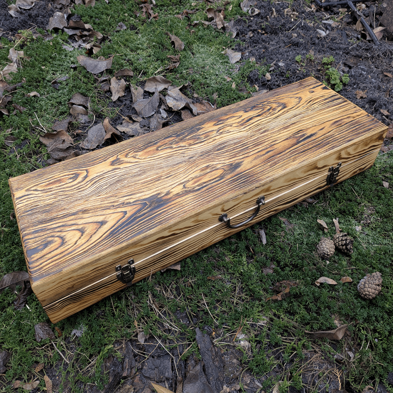 Набір шампурів 'Обжинкова Текстура' на 10 персон у кейсі з обробленого дерева (24 предмети)