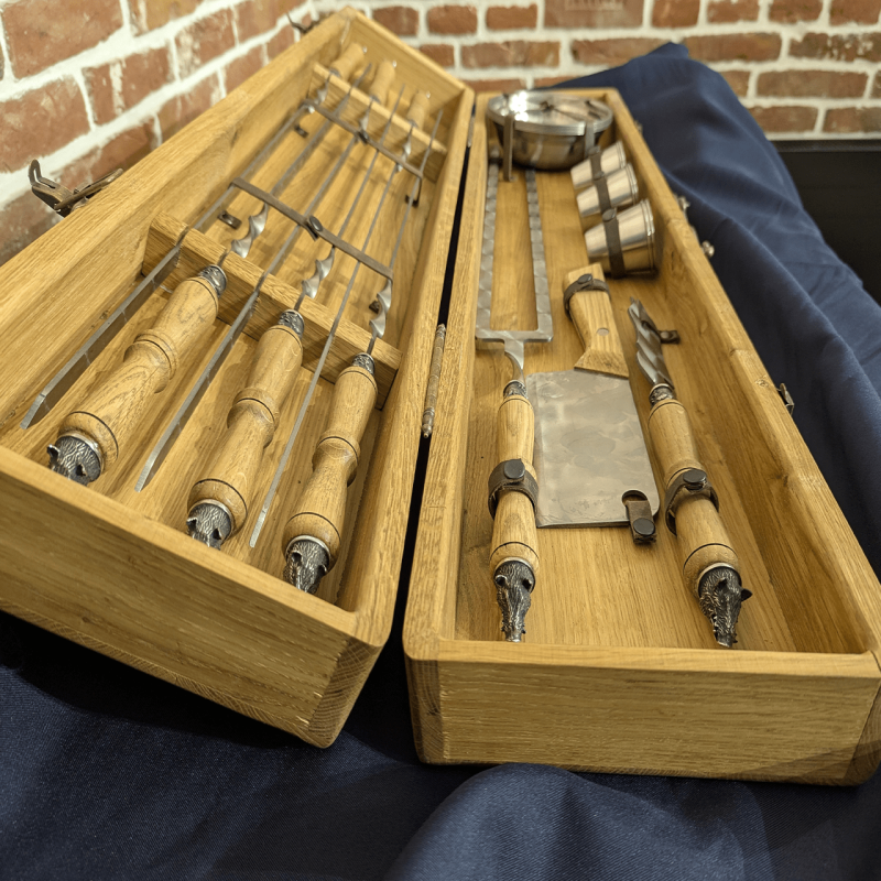 Набір для шашлика подарунковий на 6 персон “Лісові мандри” (21 предмет)