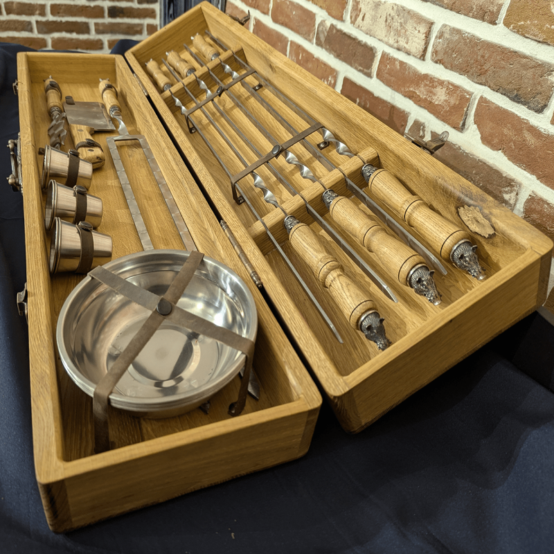 Набір для шашлика подарунковий на 6 персон “Лісові мандри” (21 предмет)