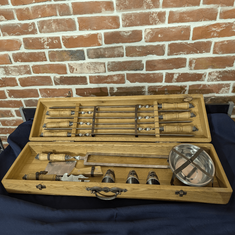 Набір для шашлика подарунковий на 6 персон “Лісові мандри” (21 предмет)